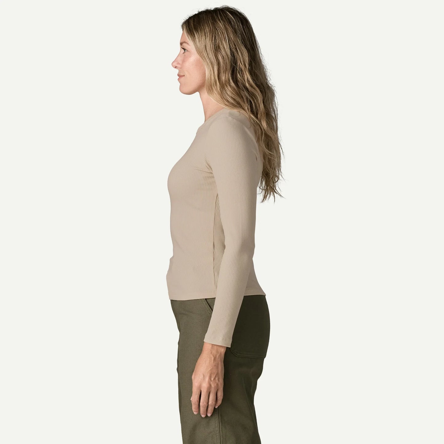 Women's Long-Sleeved Rib-Knit Top - US 8212