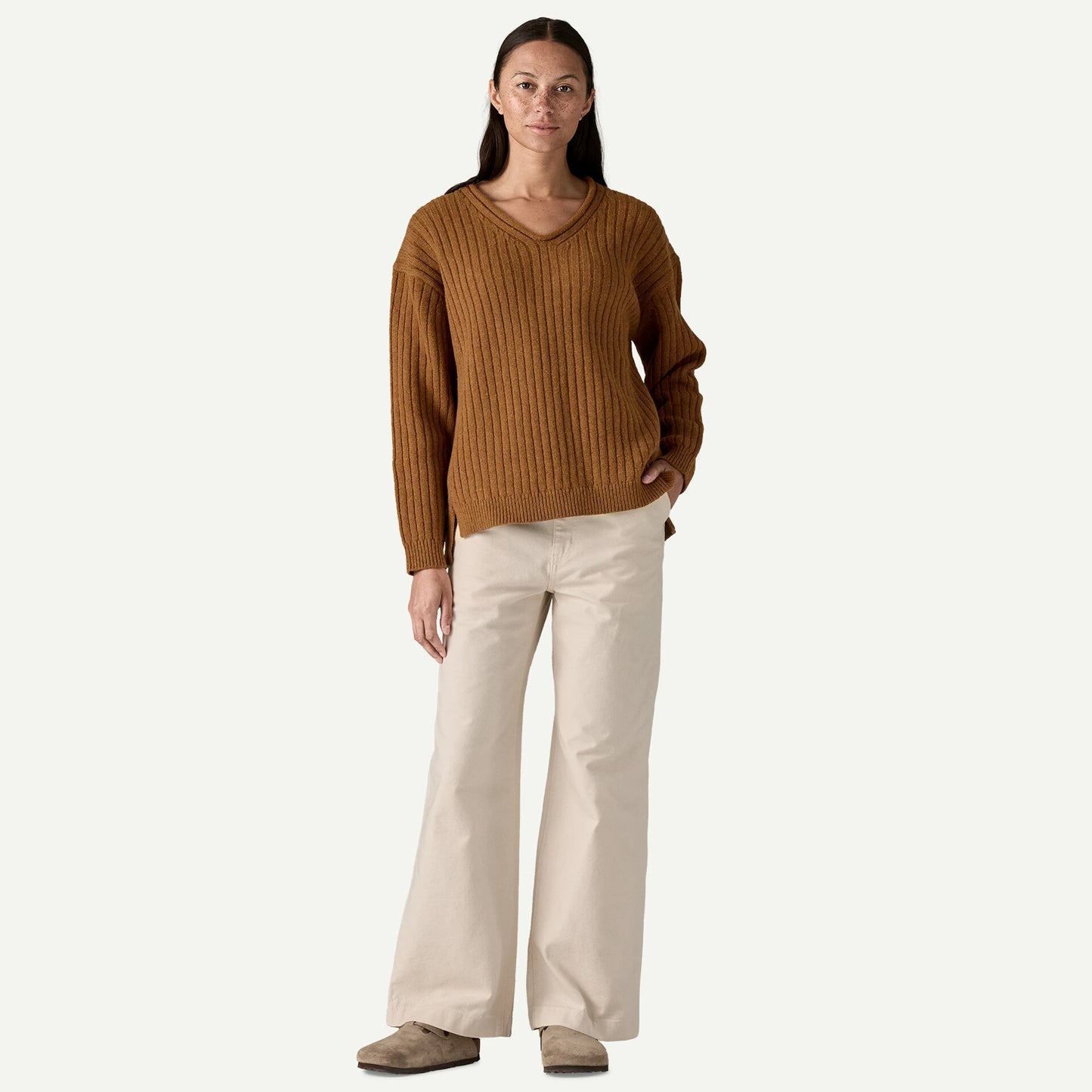 Women's Recycled Wool-Blend V-Neck Sweater - US 9598