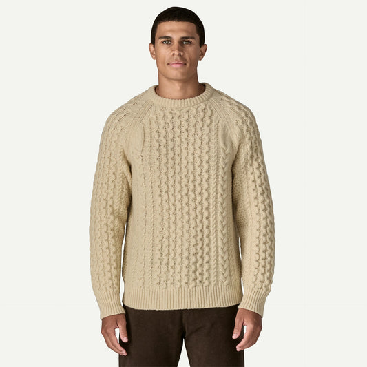 Recycled Wool-Blend Cable-Knit Crewneck Sweater - US 1683