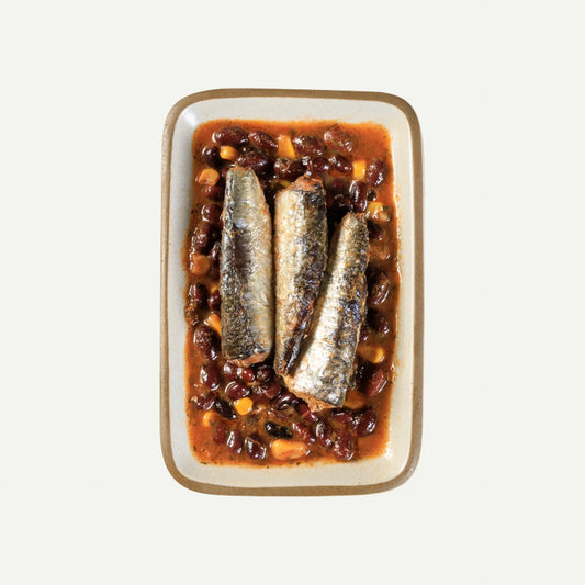 Sardines & Beans: Black Beans, Corn, and Salsa - US 8586