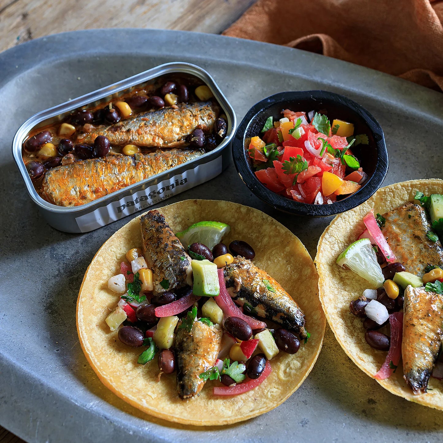 Sardines & Beans: Black Beans, Corn, and Salsa - US 8586