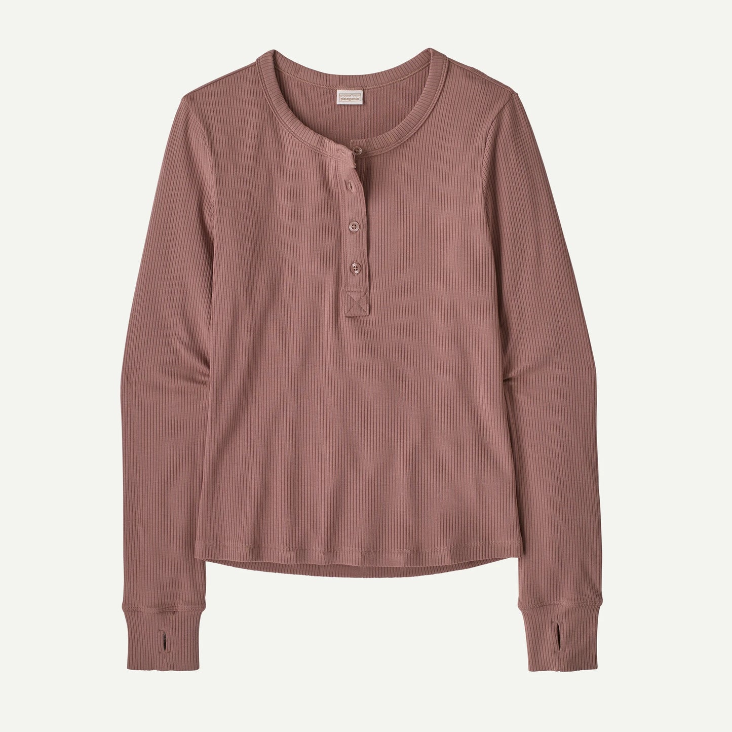 Women's Long-Sleeved Rib-Knit Henley - US 7483