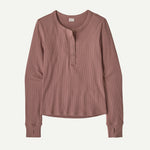 Women's Long-Sleeved Rib-Knit Henley - US 7483