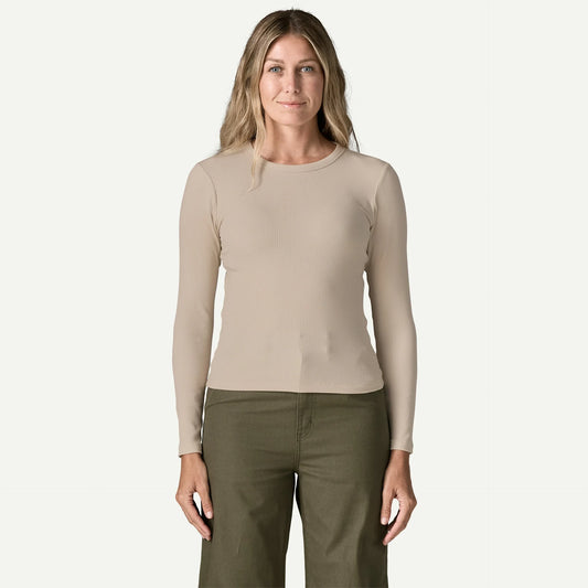Women's Long-Sleeved Rib-Knit Top - US 8212