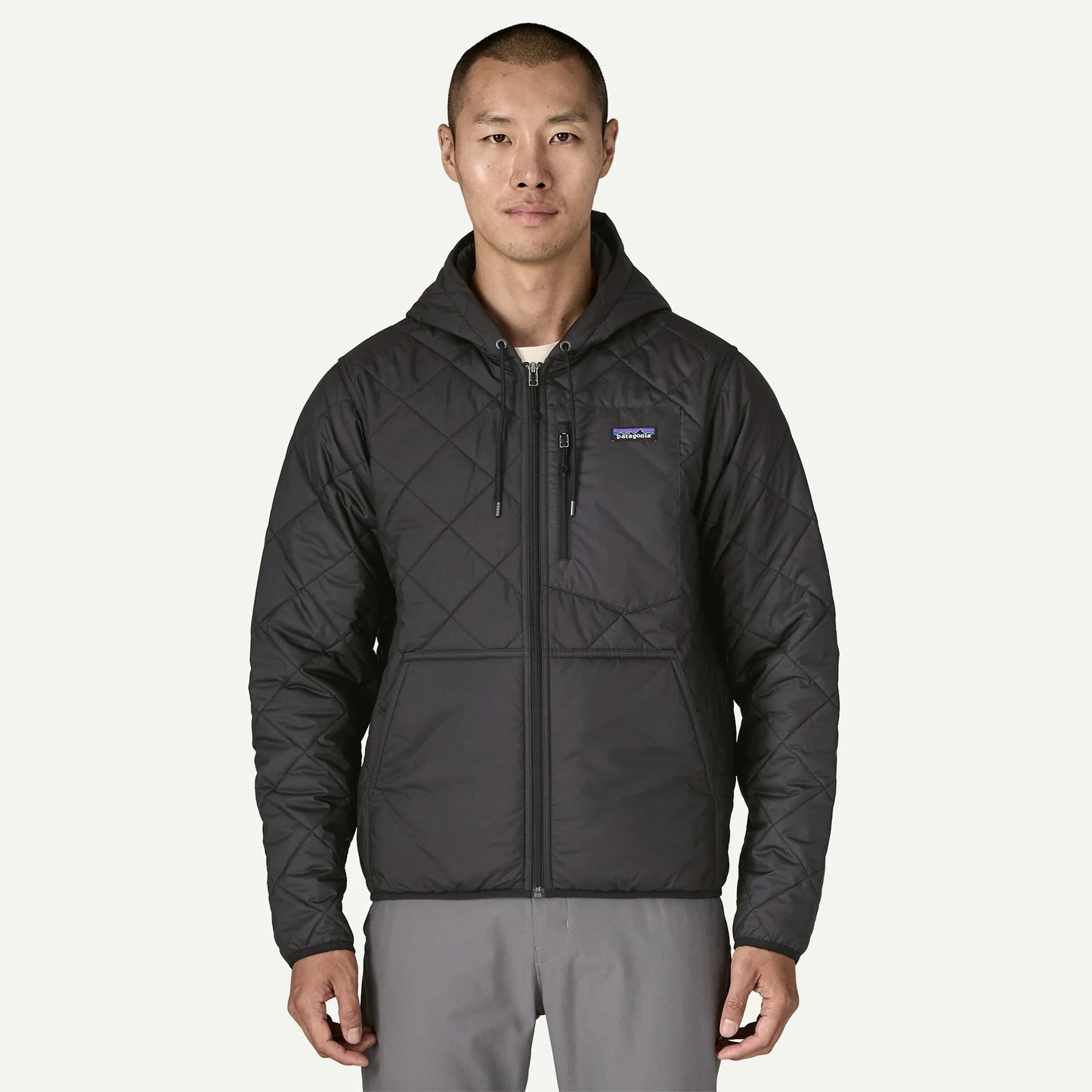 Men's Diamond Quilted Bomber Hoody - US 9879