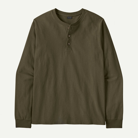 Men's Long-Sleeved Henley Shirt - US 5049