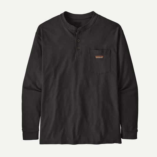 Men's Long-Sleeved Work Henley Pocket Tee - US 6088