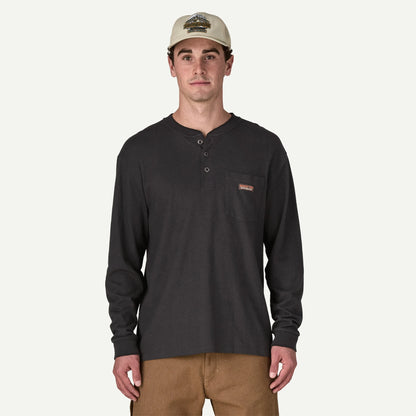 Men's Long-Sleeved Work Henley Pocket Tee - US 6088