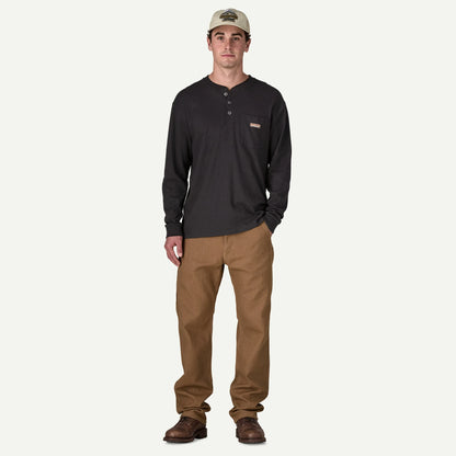 Men's Long-Sleeved Work Henley Pocket Tee - US 6088