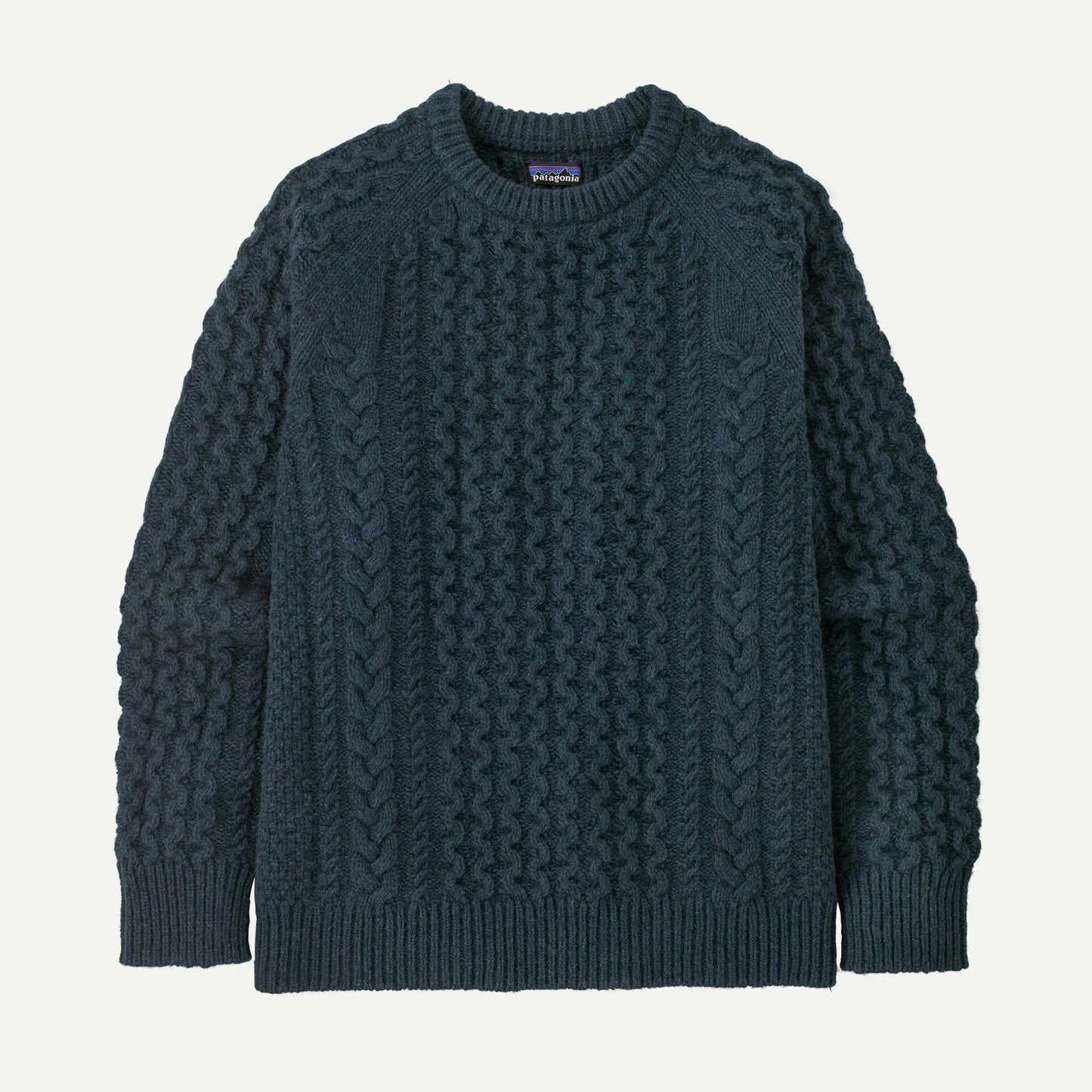 Recycled Wool-Blend Cable-Knit Crewneck Sweater - US 2254