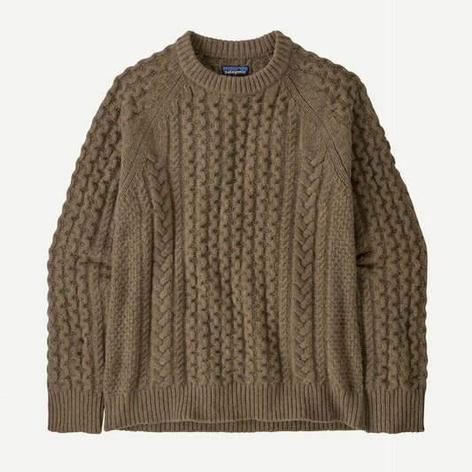 Recycled Wool-Blend Cable-Knit Crewneck Sweater - US 2606