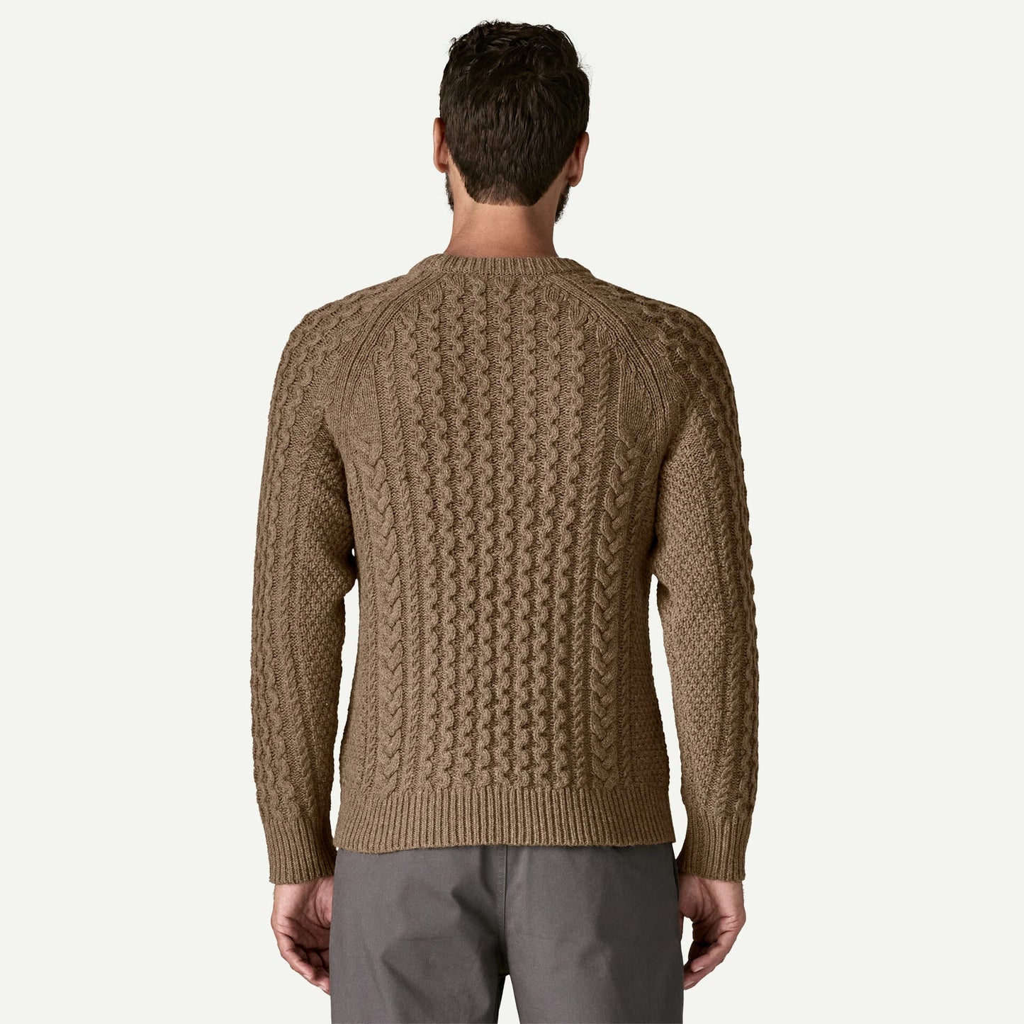 Recycled Wool-Blend Cable-Knit Crewneck Sweater - US 2606