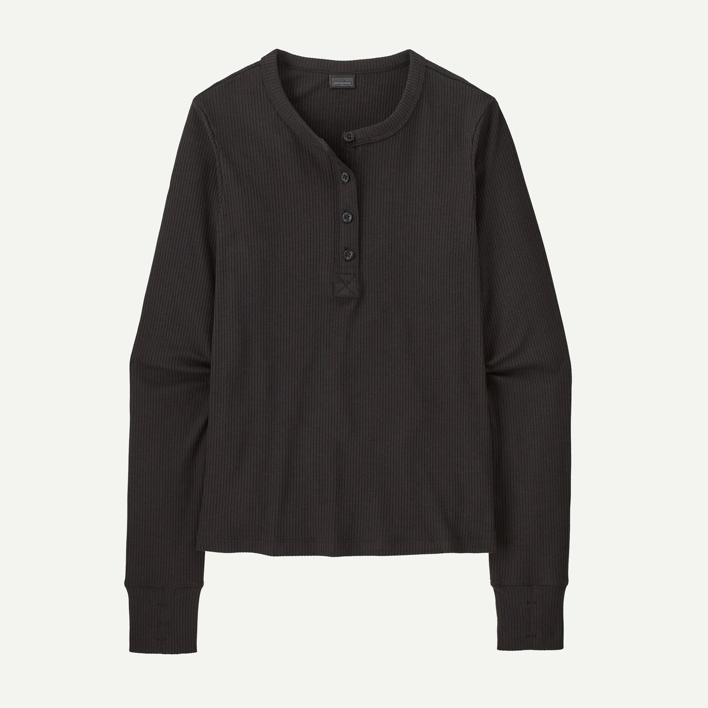 Women's Long-Sleeved Rib-Knit Henley - US 4458