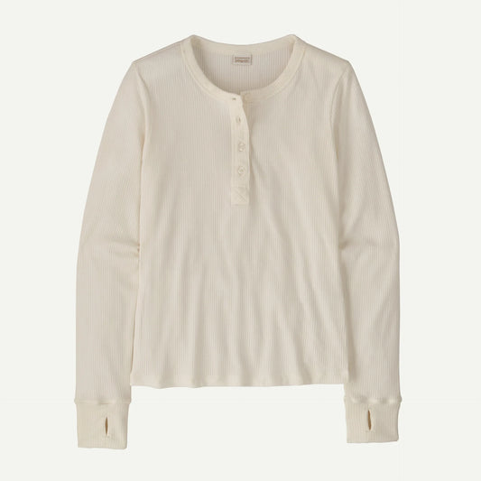 Women's Long-Sleeved Rib-Knit Henley - US 4609