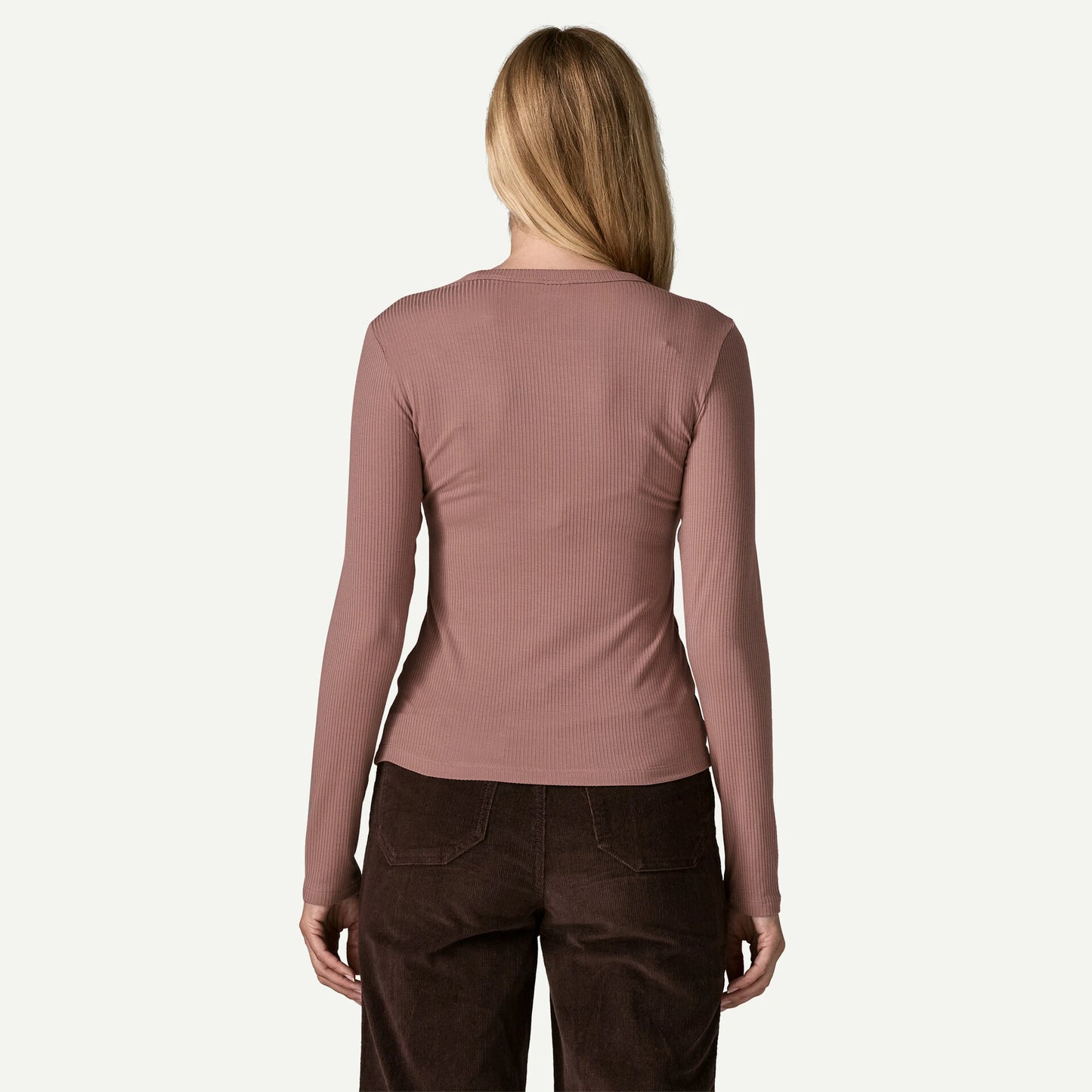 Women's Long-Sleeved Rib-Knit Top - US 4440
